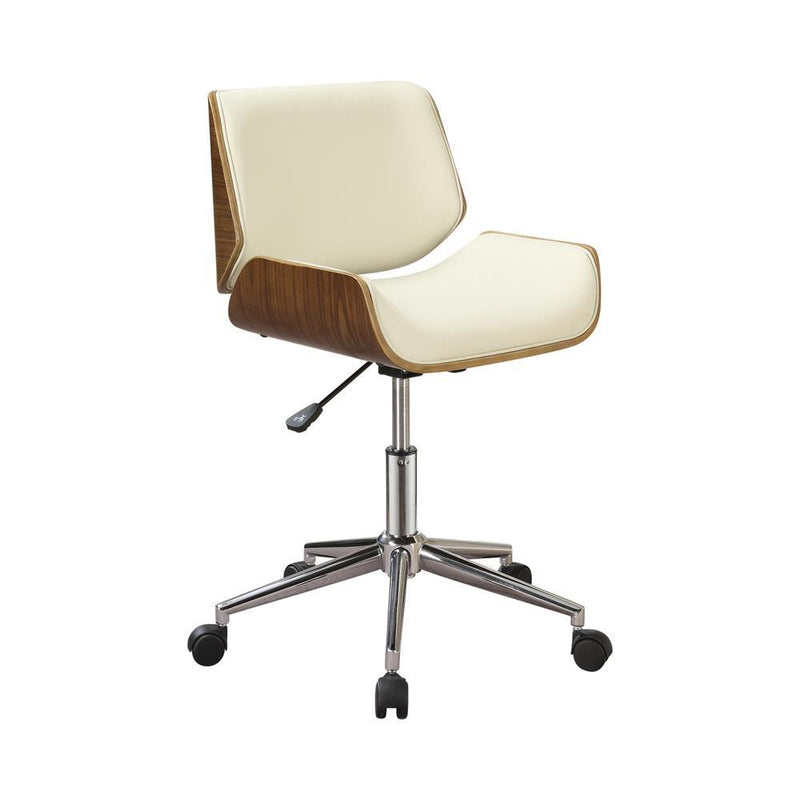 Addington Adjustable Height Office Chair Ecru and Chrome - Theo's Factory Direct Mattress & Furniture (Columbus, OH)