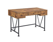 Analiese 3-drawer Writing Desk Antique Nutmeg and Black - Theo's Factory Direct Mattress & Furniture (Columbus, OH)