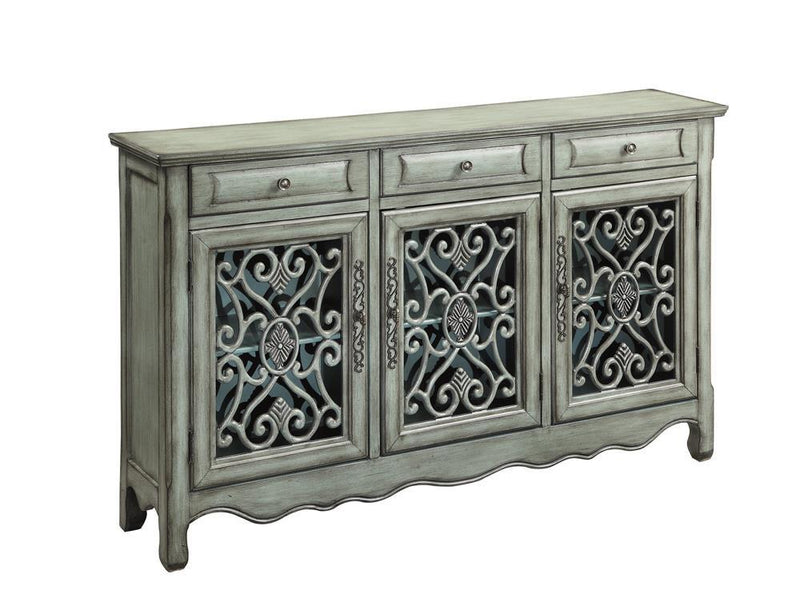 Madeline 3-door Accent Cabinet Antique Green - Theo's Factory Direct Mattress & Furniture (Columbus, OH)