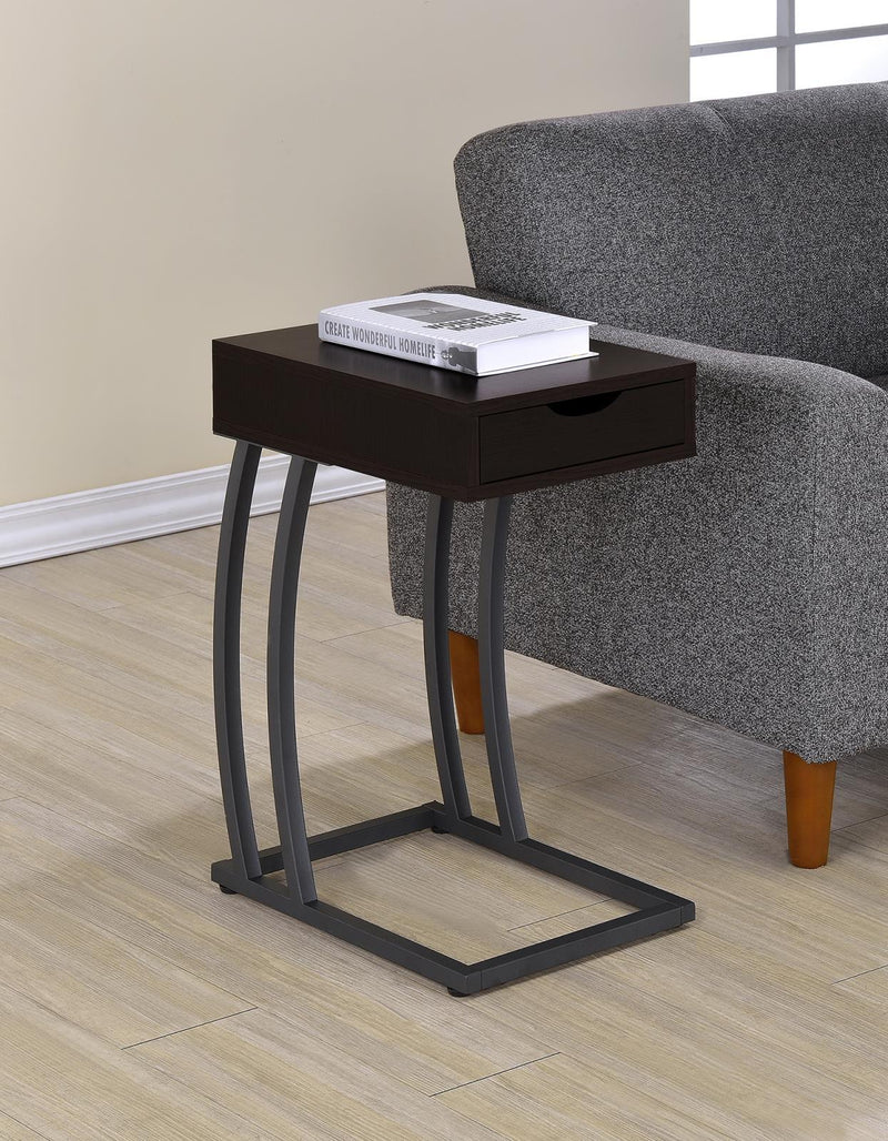 Troy Accent Table with Power Outlet Cappuccino - Theo's Factory Direct Mattress & Furniture (Columbus, OH)