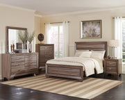 Kauffman California King, E.king, & Queen Panel Bed Washed Taupe - Theo's Factory Direct Mattress & Furniture (Columbus, OH)