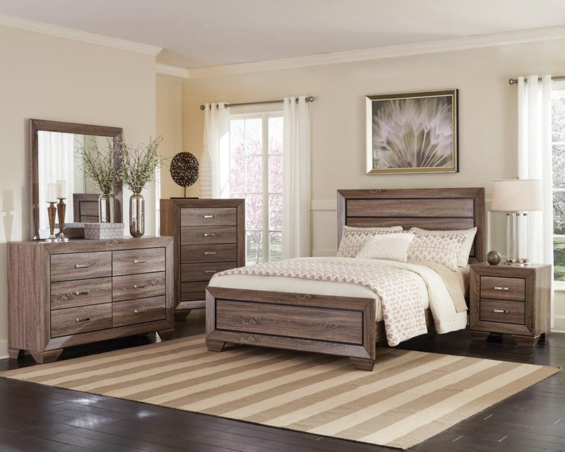Kauffman California King, E.king, & Queen Panel Bed Washed Taupe - Theo's Factory Direct Mattress & Furniture (Columbus, OH)