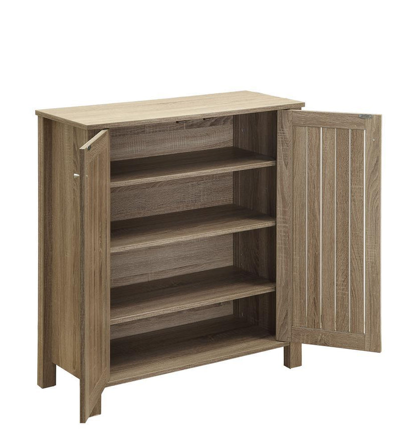 Marisa 4-shelf Shoe Cabinet Dark Taupe - Theo's Factory Direct Mattress & Furniture (Columbus, OH)