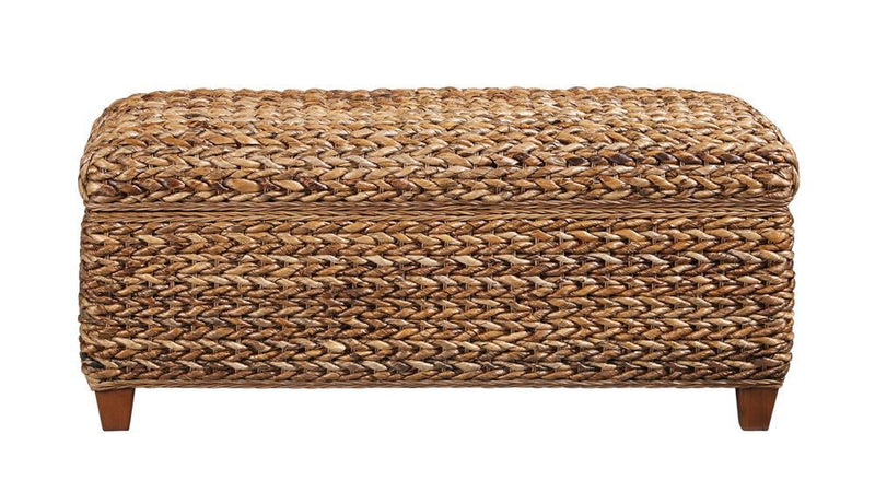 Laughton Hand-Woven Banana Leaf Storage Trunk Amber - Theo's Factory Direct Mattress & Furniture (Columbus, OH)