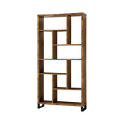 Delwin 10-shelf Bookcase Antique Nutmeg - Theo's Factory Direct Mattress & Furniture (Columbus, OH)
