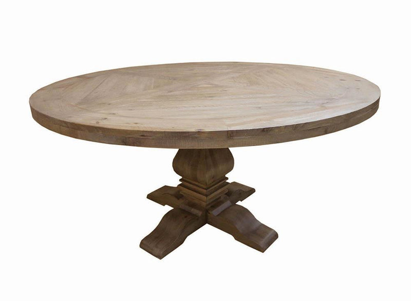Florence Round Pedestal Dining Table Rustic Smoke - Theo's Factory Direct Mattress & Furniture (Columbus, OH)
