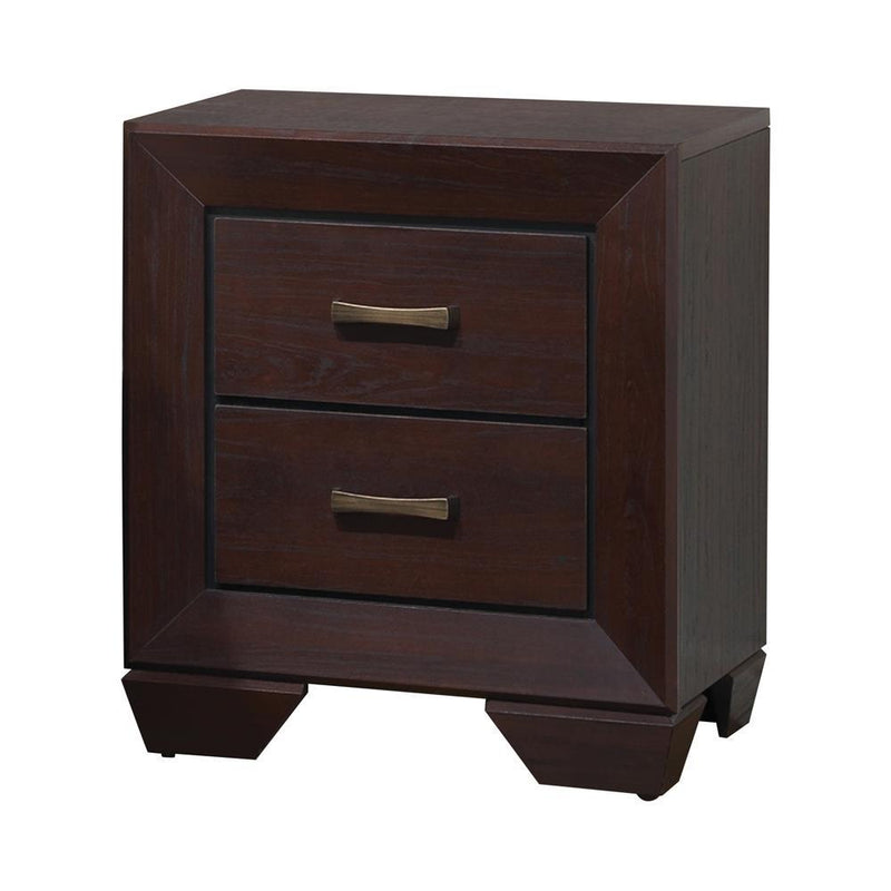 Kauffman 2-drawer Nightstand Dark Cocoa - Theo's Factory Direct Mattress & Furniture (Columbus, OH)