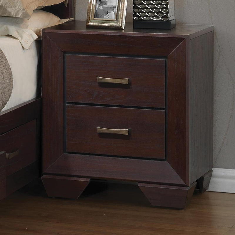 Kauffman 2-drawer Nightstand Dark Cocoa - Theo's Factory Direct Mattress & Furniture (Columbus, OH)
