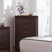 Kauffman 5-drawer Chest Dark Cocoa - Theo's Factory Direct Mattress & Furniture (Columbus, OH)
