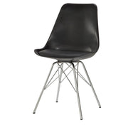 Juniper Armless Dining Chairs Black and Chrome (Set of 2) - Theo's Factory Direct Mattress & Furniture (Columbus, OH)