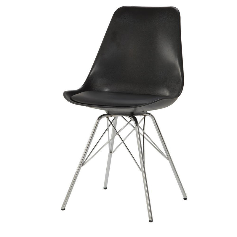 Juniper Armless Dining Chairs Black and Chrome (Set of 2) - Theo's Factory Direct Mattress & Furniture (Columbus, OH)