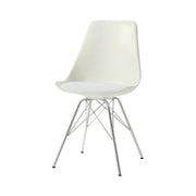 Juniper Armless Dining Chairs White and Chrome (Set of 2) - Theo's Factory Direct Mattress & Furniture (Columbus, OH)