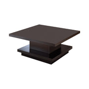 Reston Pedestal Square Coffee Table Cappuccino - Theo's Factory Direct Mattress & Furniture (Columbus, OH)