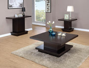 Reston Pedestal Square Coffee Table Cappuccino - Theo's Factory Direct Mattress & Furniture (Columbus, OH)