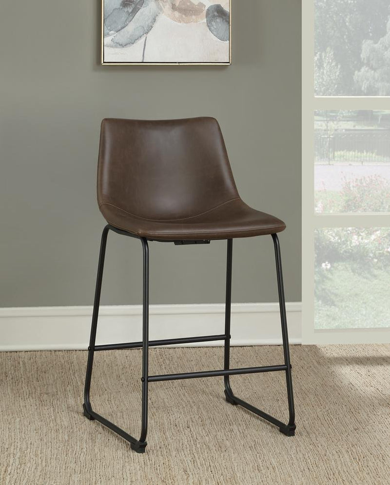 Michelle Armless Counter Height Stools Two-tone Brown and Black (Set of 2) - Theo's Factory Direct Mattress & Furniture (Columbus, OH)