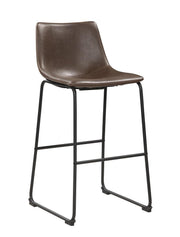 Michelle Armless Bar Stools Two-tone Brown and Black (Set of 2) - Theo's Factory Direct Mattress & Furniture (Columbus, OH)