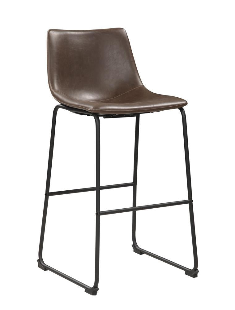 Michelle Armless Bar Stools Two-tone Brown and Black (Set of 2) - Theo's Factory Direct Mattress & Furniture (Columbus, OH)