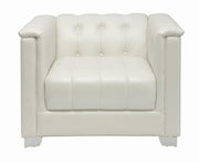 Chaviano Tufted Upholstered Chair Pearl White - Theo's Factory Direct Mattress & Furniture (Columbus, OH)
