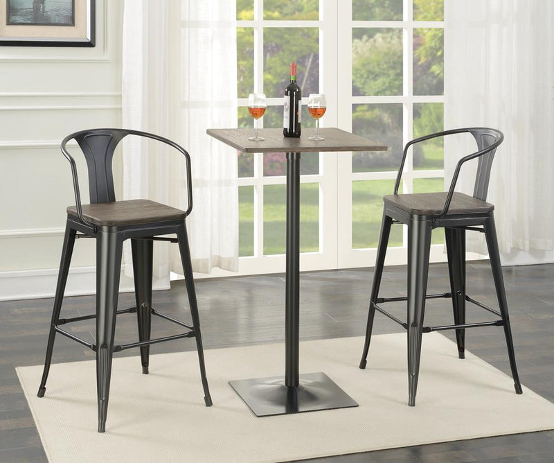 Cavalier Square Bar Table Dark Elm and Matte Black - Theo's Factory Direct Mattress & Furniture (Columbus, OH)