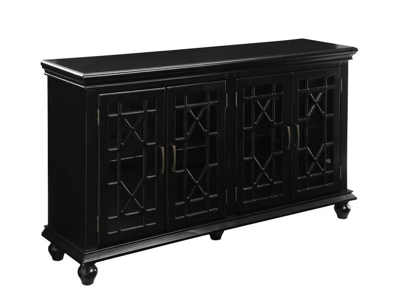 Kovu 4-door Accent Cabinet Black - Theo's Factory Direct Mattress & Furniture (Columbus, OH)