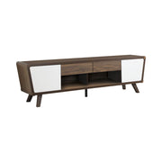 Alvin 2-drawer TV Console Dark Walnut and Glossy White - Theo's Factory Direct Mattress & Furniture (Columbus, OH)