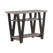 Stevens V-shaped Sofa Table Black and Antique Grey - Theo's Factory Direct Mattress & Furniture (Columbus, OH)