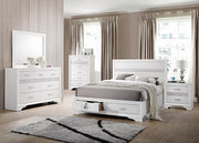 Miranda California King. E.King, & Queen 2-drawer Storage Bed Black & White - Theo's Factory Direct Mattress & Furniture (Columbus, OH)