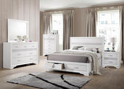 Miranda California King. E.King, & Queen 2-drawer Storage Bed Black & White - Theo's Factory Direct Mattress & Furniture (Columbus, OH)
