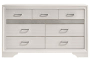 Miranda 7-drawer Dresser White and Rhinestone - Theo's Factory Direct Mattress & Furniture (Columbus, OH)