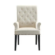 Alana Tufted Back Upholstered Arm Chair Beige - Theo's Factory Direct Mattress & Furniture (Columbus, OH)