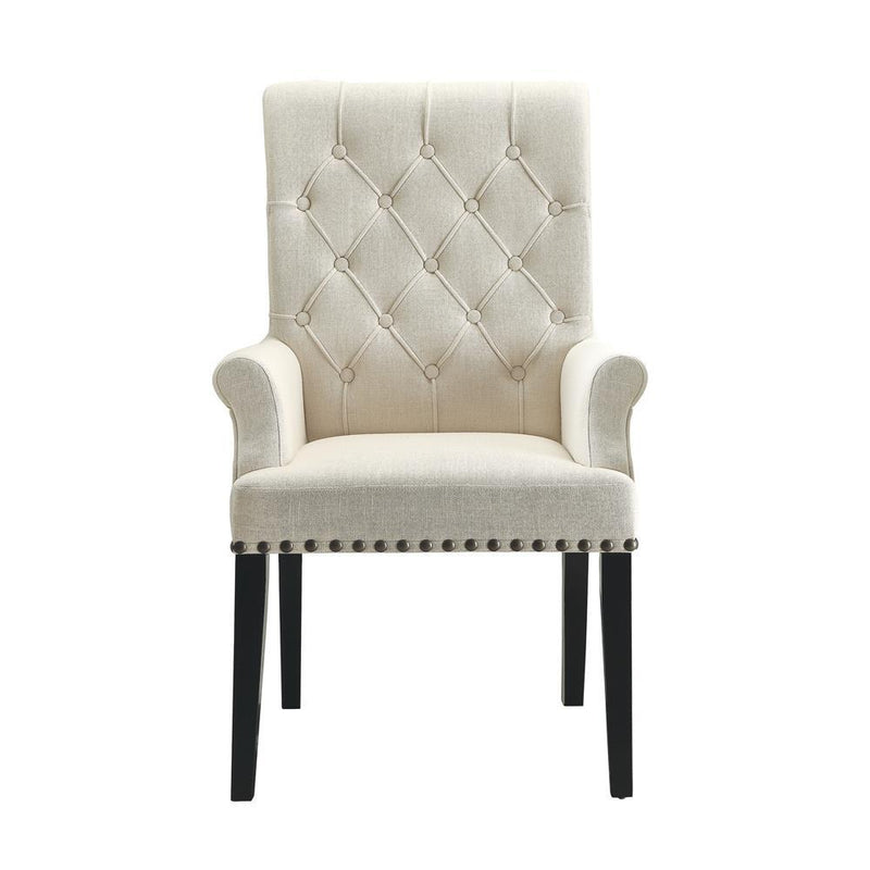Alana Tufted Back Upholstered Arm Chair Beige - Theo's Factory Direct Mattress & Furniture (Columbus, OH)