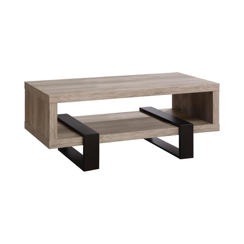 Dinard Coffee Table with Shelf Grey Driftwood - Theo's Factory Direct Mattress & Furniture (Columbus, OH)