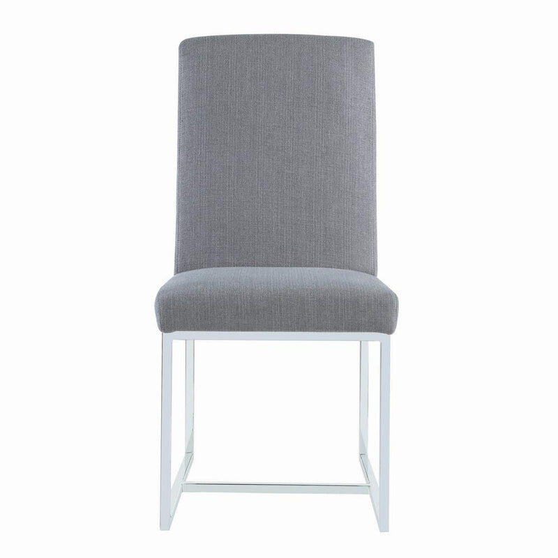 Mackinnon Upholstered Side Chairs Grey and Chrome (Set of 2) - Theo's Factory Direct Mattress & Furniture (Columbus, OH)