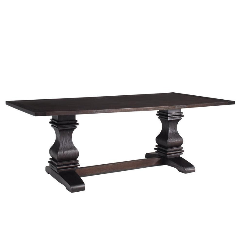 Parkins Double Pedestals Dining Table Rustic Espresso - Theo's Factory Direct Mattress & Furniture (Columbus, OH)