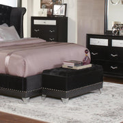 Barzini Tufted Rectangular Trunk with Nailhead Black - Theo's Factory Direct Mattress & Furniture (Columbus, OH)