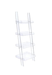 Amaturo 4-shelf Ladder Bookcase Clear - Theo's Factory Direct Mattress & Furniture (Columbus, OH)