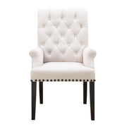 Alana Upholstered Arm Chair Beige and Smokey Black - Theo's Factory Direct Mattress & Furniture (Columbus, OH)