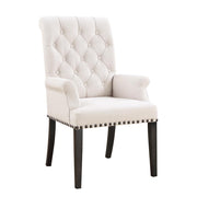 Alana Upholstered Arm Chair Beige and Smokey Black - Theo's Factory Direct Mattress & Furniture (Columbus, OH)