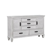 Franco 5-drawer Dresser Antique White - Theo's Factory Direct Mattress & Furniture (Columbus, OH)