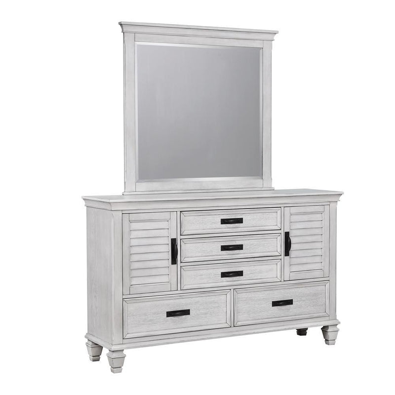 Franco 5-drawer Dresser Antique White - Theo's Factory Direct Mattress & Furniture (Columbus, OH)