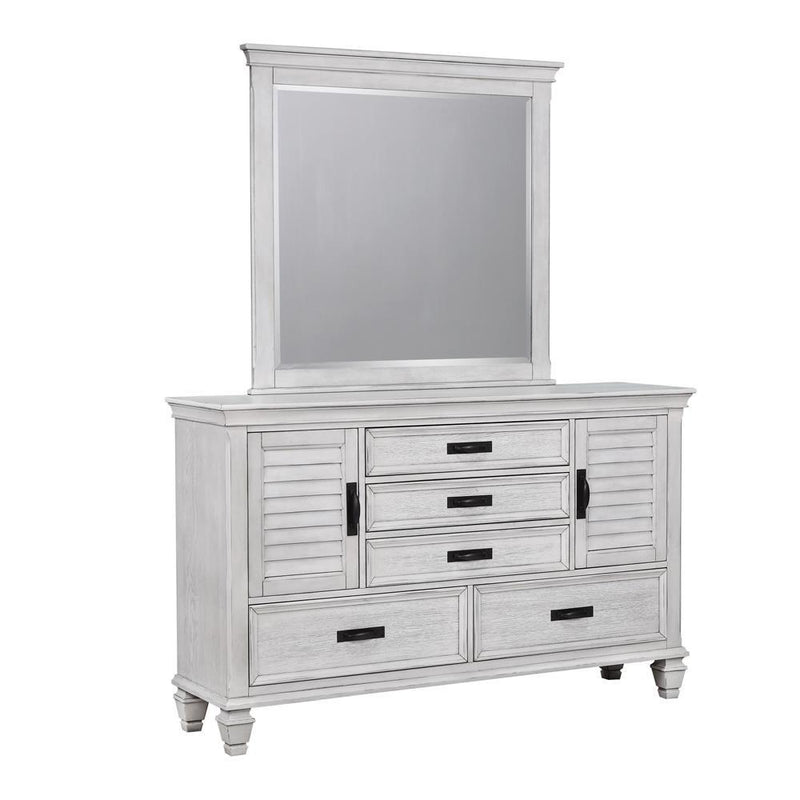 Franco Rectangular Dresser Mirror Antique White - Theo's Factory Direct Mattress & Furniture (Columbus, OH)