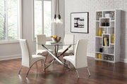 Beckham Round Dining Table Chrome and Clear - Theo's Factory Direct Mattress & Furniture (Columbus, OH)