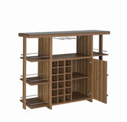 Evelio Bar Unit with Wine Bottle Storage Walnut - Theo's Factory Direct Mattress & Furniture (Columbus, OH)