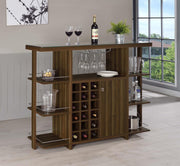 Evelio Bar Unit with Wine Bottle Storage Walnut - Theo's Factory Direct Mattress & Furniture (Columbus, OH)