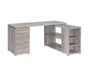 Yvette L-shape Office Desk Grey Driftwood - Theo's Factory Direct Mattress & Furniture (Columbus, OH)