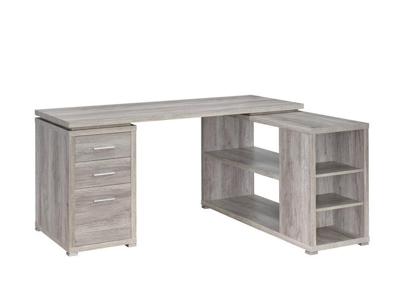 Yvette L-shape Office Desk Grey Driftwood - Theo's Factory Direct Mattress & Furniture (Columbus, OH)