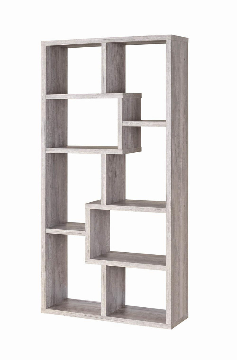 Theo 10-shelf Bookcase Grey Driftwood - Theo's Factory Direct Mattress & Furniture (Columbus, OH)