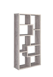 Theo 10-shelf Bookcase Grey Driftwood - Theo's Factory Direct Mattress & Furniture (Columbus, OH)