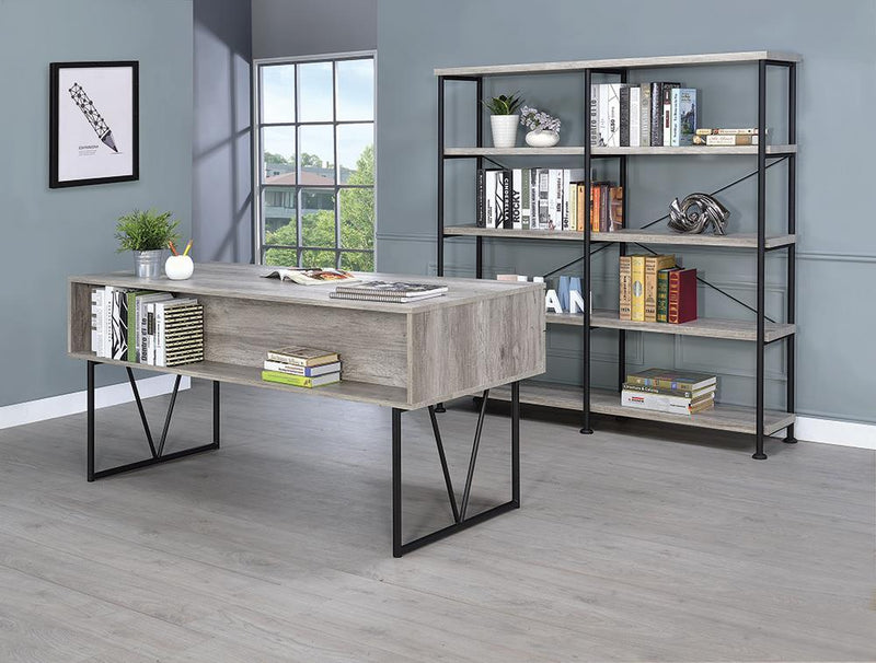 Analiese 4-shelf Open Bookcase Grey Driftwood - Theo's Factory Direct Mattress & Furniture (Columbus, OH)