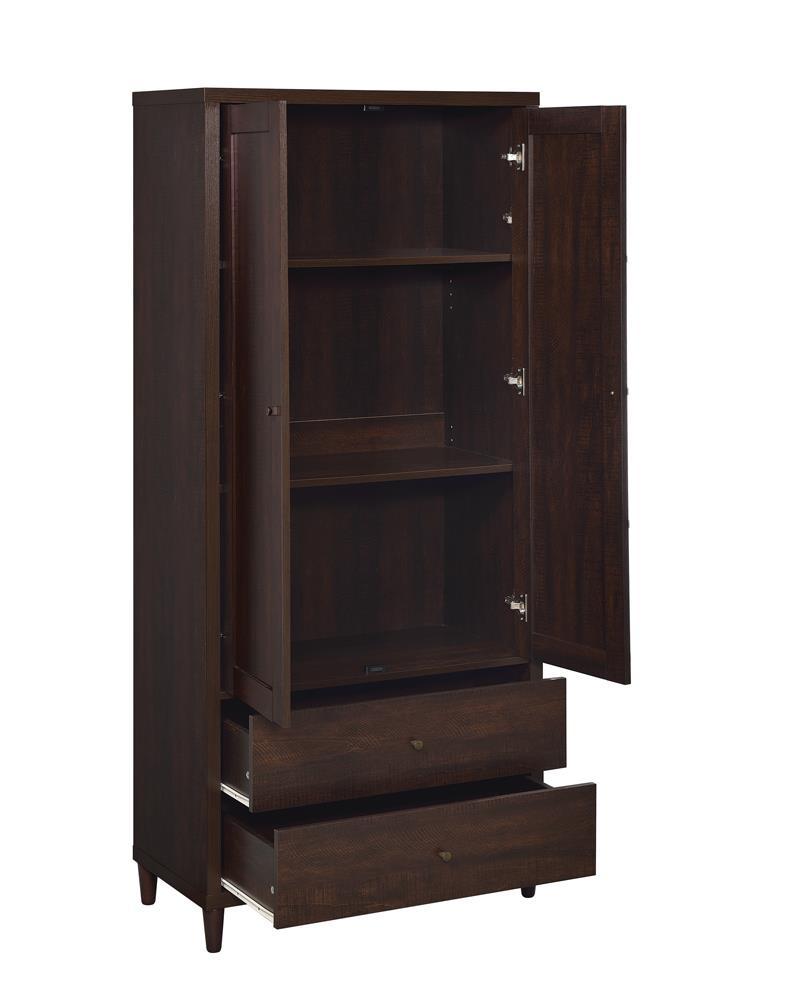 Wadeline 2-door Tall Accent Cabinet Rustic Tobacco - Theo's Factory Direct Mattress & Furniture (Columbus, OH)